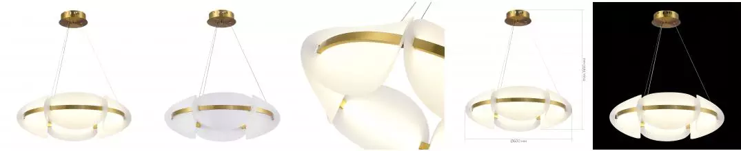 SL1304.203.45 Люстра подвесная ST-Luce Золотистый/Белый LED 1*45W 3000K