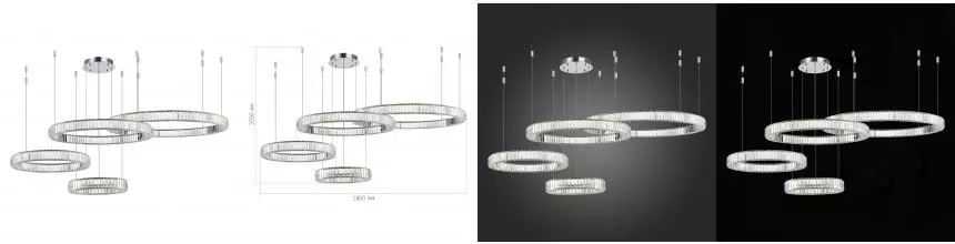 SL1622.103.04 Люстра подвесная ST-Luce Хром/Прозрачный LED 1*190W 4000K