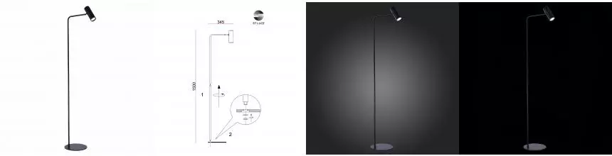 SL1006.405.01 Торшер ST-Luce Чёрный/Чёрный LED 1*3W 3000K