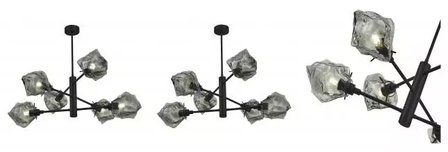 SL1175.402.06 Люстра потолочная ST-Luce Черный/Серо-зеленый E14 6*40W