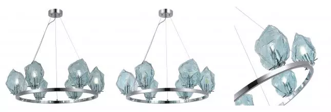 SL1175.113.06 Люстра подвесная ST-Luce Хром/Светло-голубой E14 6*40W