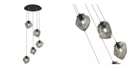 SL1175.403.05 Светильник подвесной ST-Luce Чёрный/Серо-зелёный E14 5*40W