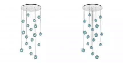 SL1175.113.18 Светильник подвесной ST-Luce Хром/Светло-голубой E14 18*40W
