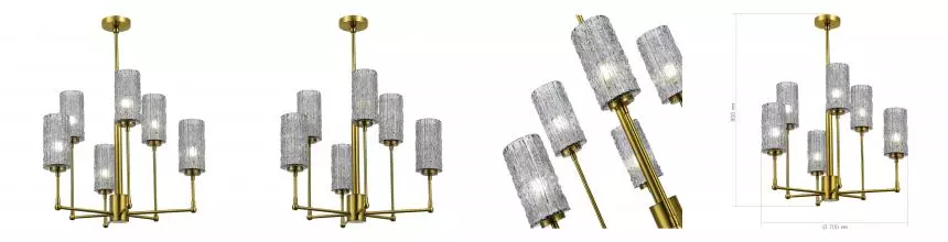 SL1240.303.06 Люстра подвесная ST-Luce Латунь/Дымчатый E27 6*60W