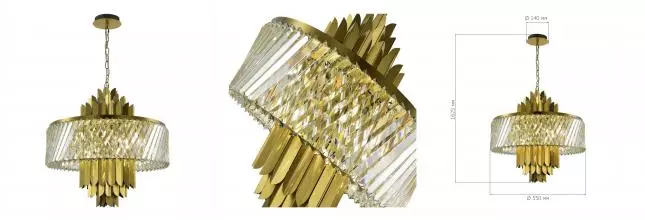 SL1635.303.09 Люстра подвесная ST-Luce Латунь/Прозрачный E14 9*40W