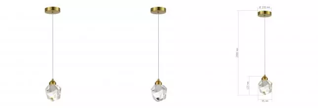 SL6114.203.01 Подвес ST-Luce Золотистый/Прозрачный LED 1*3W 3000K