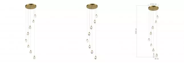 SL6114.203.08 Светильник подвесной ST-Luce Золотистый/Прозрачный LED 8*3W 3000K