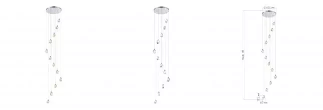 SL6114.103.12 Светильник подвесной ST-Luce Хром/Прозрачный LED 12*3W 3000K