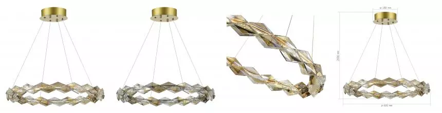 SL6009.203.01 Люстра подвесная ST-Luce Золотистый/Прозрачный,Янтарный LED 1*30W 3000K