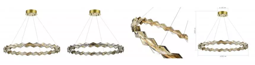 SL6009.213.01 Люстра подвесная ST-Luce Золотой/Прозрачный,Янтарный LED 1*30W 3000K