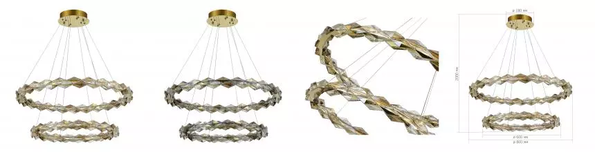 SL6009.203.02 Люстра подвесная ST-Luce Золотистый/Прозрачный,Янтарный LED 1*45W 3000K