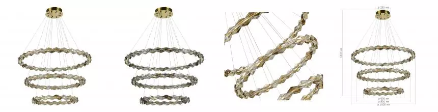 SL6009.203.03 Люстра подвесная ST-Luce Золотистый/Прозрачный,Янтарный LED 1*75W 3000K