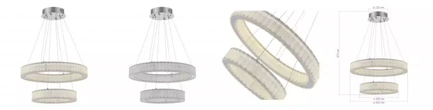 SL6008.103.02 Люстра подвесная ST-Luce Хром/Хром LED 2*50W 3000K · Latozzo, St Luce, SL6008.103.02