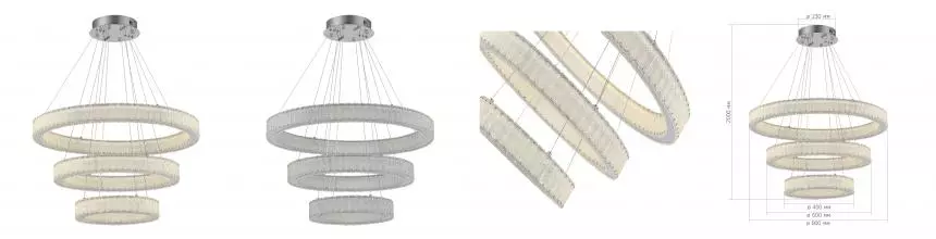 SL6008.103.03 Люстра подвесная ST-Luce Хром/Хром LED 3*95W 3000K · Latozzo, St Luce, SL6008.103.03