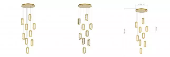 SL6506.203.09 Светильник подвесной ST-Luce Золотистый/Золотистый, Прозрачный LED 9*9W 3000K