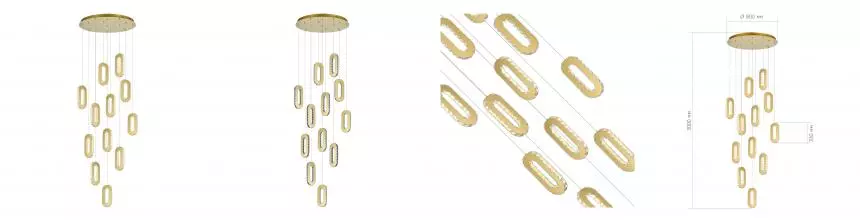 SL6506.203.12 Светильник подвесной ST-Luce Золотистый/Золотистый, Прозрачный LED 12*9W 3000K