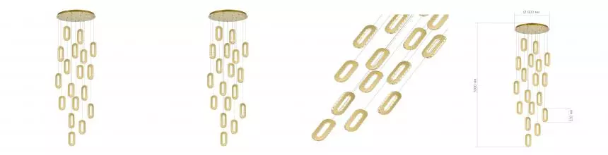 SL6506.203.18 Светильник подвесной ST-Luce Золотистый/Золотистый, Прозрачный LED 18*9W 3000K