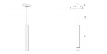 ST680.533.07 Магнитный трековый светильник Белый LED 1*7W 3000K 430Lm Ra>90 36° IP20 D30xH300 48V