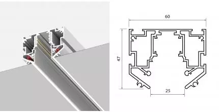 ST039.529.00 Шинопровод 48 под натяжной потолок ST-Luce Белый Длина 2 000мм