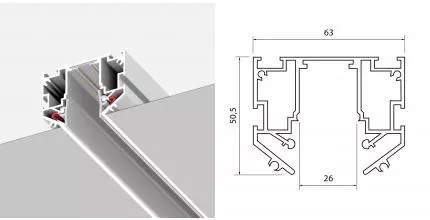 ST040.529.00 Шинопровод 220 под натяжной потолок  ST-Luce Белый Длина 2 000мм
