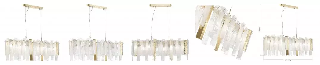 SL1636.203.08 Люстра подвесная ST-Luce Золотистый/Белый, Золотистый E14 8*40W