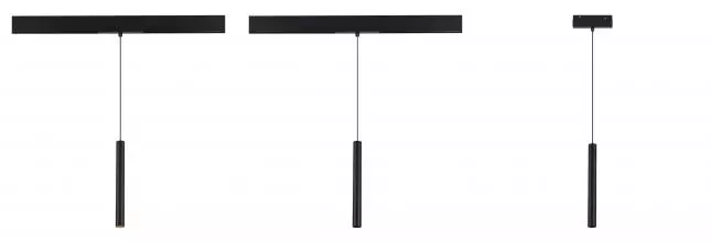 ST682.436.07 Магнитный трековый светильник Черный LED 1*7W 3000K Lm Ra90 36° IP20 D32xH307 48V