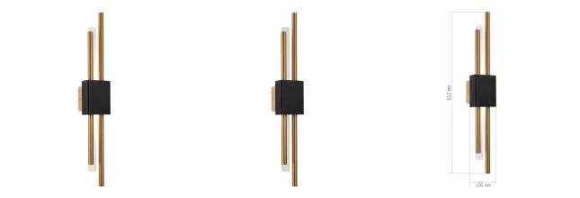 SL6116.341.02 Бра ST-Luce Латунь/Латунь, Чёрный LED 2*3W 3000K