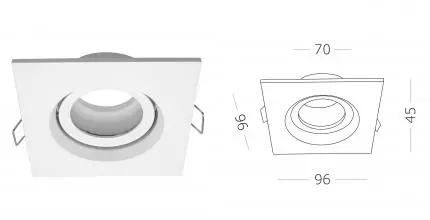 ST255.518.01 Светильник встр. Белый GU10 1*50W  IP65 L96xW96xH45 220V Без ламп