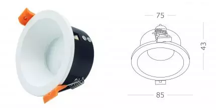 ST256.508.01 Светильник встр. Белый GU10 1*50W  IP65 D85xH53 220V Без ламп