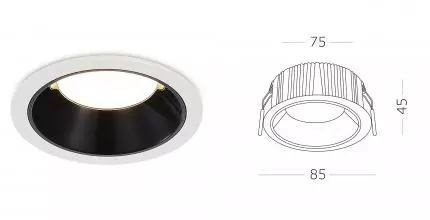 ST755.448.07 Светильник встр. Черный LED 1*7W 4000K 630Lm Ra80 120° IP20 D85xH45 100-240V · без серии, St Luce, ST755.448.07 ST755.448.07 Светильник встр. Черный LED 1*7W 4000K 630Lm Ra80 120° IP20 D85xH45 100-240V · без серии, St Luce, ST755.448.07