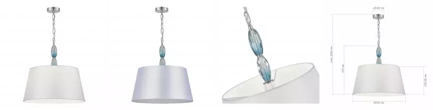 SL1759.103.03 Светильник подвесной ST-Luce Хром, Голубой/Белый E27 3*40W