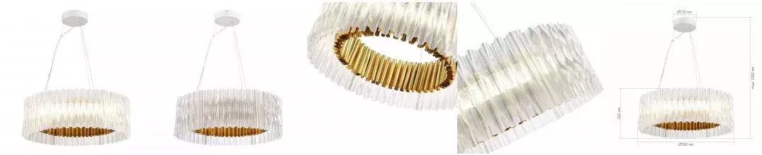 SL6012.203.01 Светильник подвесной ST-Luce Золотистый/Прозрачный LED 1*64W