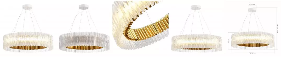 SL6012.213.01 Светильник подвесной ST-Luce Золотистый/Прозрачный LED 1*87W 3000K