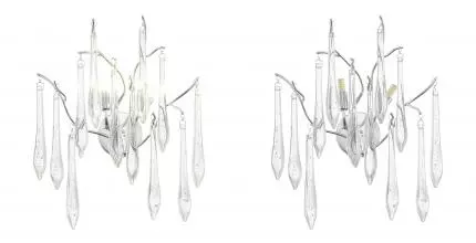 SL1660.101.02 Светильник настенный ST-Luce Хром/Хром, Прозрачный G9 2*5W 4000K · Teardrops, St Luce, SL1660.101.02