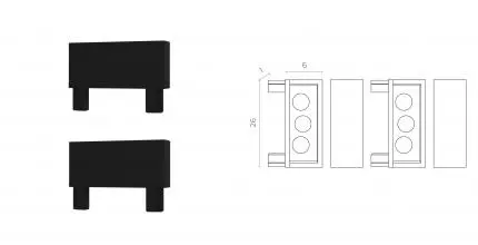 ST067.409.19 Торцевая заглушка SKYFLAT (2 шт) ST-Luce Черный