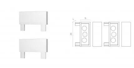 ST067.509.19 Торцевая заглушка SKYFLAT (2 шт) ST-Luce Белый ST067.509.19 Торцевая заглушка SKYFLAT (2 шт) ST-Luce Белый