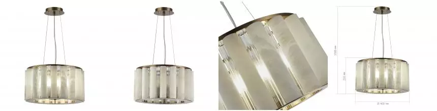 SL1516.303.06 Светильник подвесной ST-Luce Бронза, Прозрачный/Белый алебастр E14 6*40W