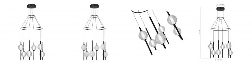 SL6120.403.06 Светильник подвесной ST-Luce Черный/Прозрачное кракелированное стекло LED 6*8,5W 3000K SL6120.403.06 Светильник подвесной ST-Luce Черный/Прозрачное кракелированное стекло LED 6*8,5W 3000K