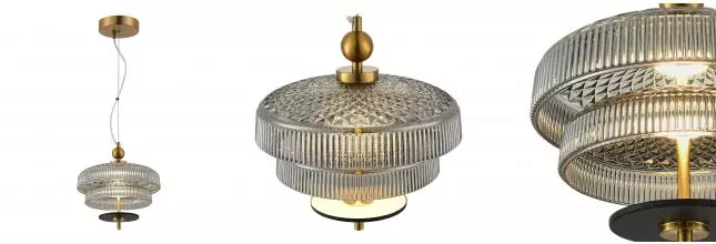 SL6122.303.01 Светильник подвесной ST-Luce Латунь/Латунь, Дымчатый LED 1*8W 3000K