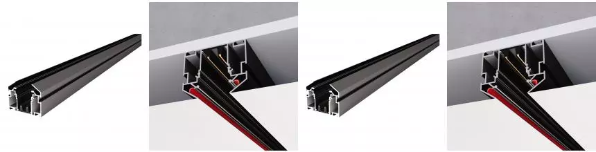 ST046.429.00 Шинопровод 220 под натяжной потолок  ST-Luce Черный Длина 2 000мм