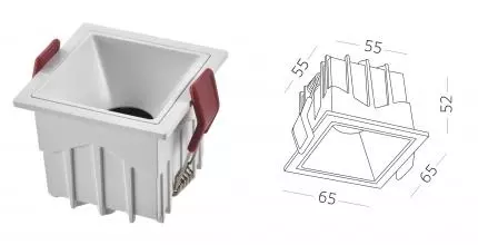 ST757.548.10S Светильник встр. Белый LED 1*10W 60° IP20 L65xW65xH52 85-265V В комплекте