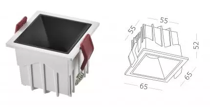 ST757.448.10S Светильник встр. Белый LED 1*10W 60° IP20 L65xW65xH52 85-265V В комплекте