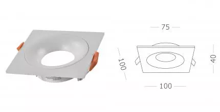 ST259.508.01 Светильник встр. Белый GU10 1*50W IP44 L100xW100xH40 -V Без ламп