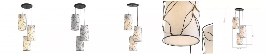 SL6228.403.03 Светильник подвесной ST-Luce Черный/Бежевый E27 3*60W