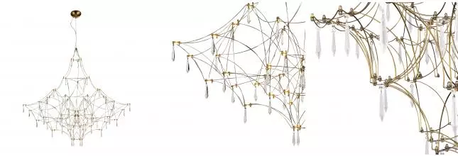 SL6601.213.114 Светильник подвесной ST-Luce Золотистый/Прозрачный LED 114*0,5W 3000K