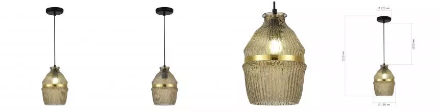 SL1661.403.01 Светильник подвесной ST-Luce Черный/Янтарный E27 1*40W