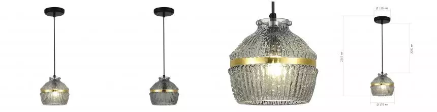 SL1661.413.01 Светильник подвесной ST-Luce Черный/Дымчатый E27 1*40W