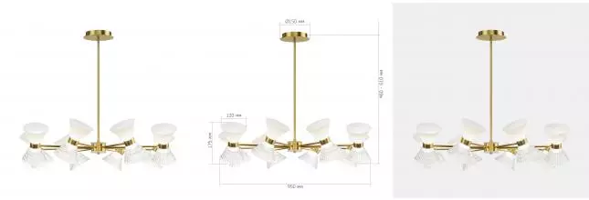 SL2004.303.16 Светильник подвесной ST-Luce латунь/прозрачный, белый, латунь G9 LED 16*5W