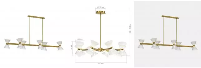 SL2004.313.12 Светильник подвесной ST-Luce латунь/прозрачный, белый, латунь G9 LED 12*5W