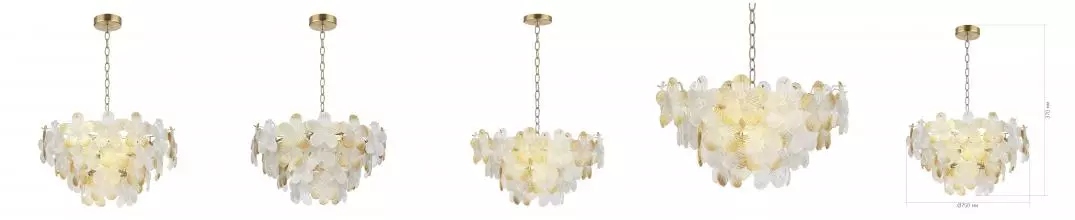 SL6240.203.12 Светильник подвесной ST-Luce золотистый/Прозрачный, янтарный E14 12*60W